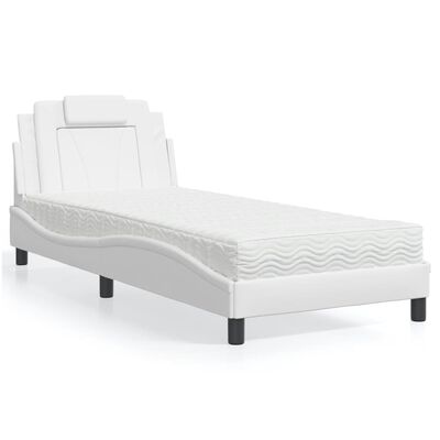 vidaXL Letto con Materasso Bianco 80x200 cm in Similpelle