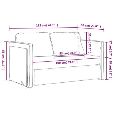 vidaXL Divano Letto da Terra 2 in 1 Blu 112x174x55 cm Tessuto