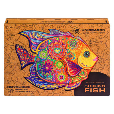 UNIDRAGON Puzzle in Legno 700 pz Shining Fish Royal Size 57x45 cm