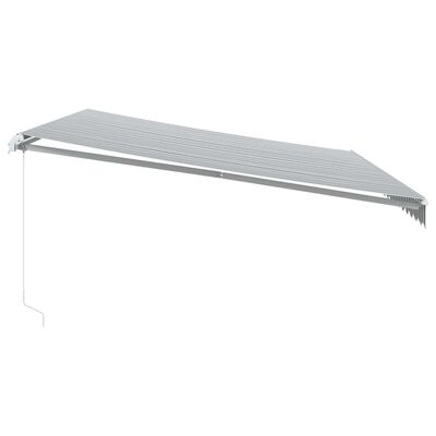 vidaXL Tenda Retrattile Manuale con LED Antracite/ Bianco 500x300 cm