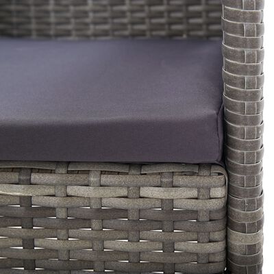 vidaXL Sedie Giardino con Cuscini Grigio Scuro 2 pz Grigie Polyrattan