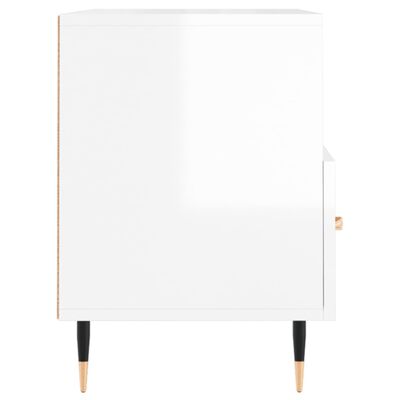 vidaXL Mobile Porta TV Bianco Lucido 80x36x50 cm in Legno Multistrato