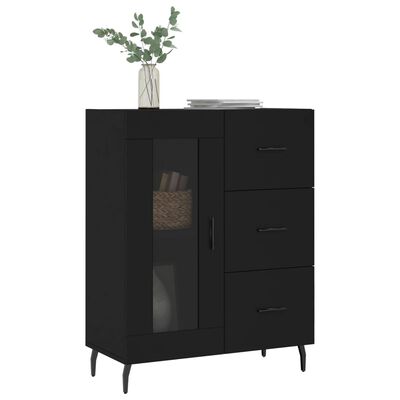 vidaXL Credenza Nera 69,5x34x90 cm in Legno Multistrato