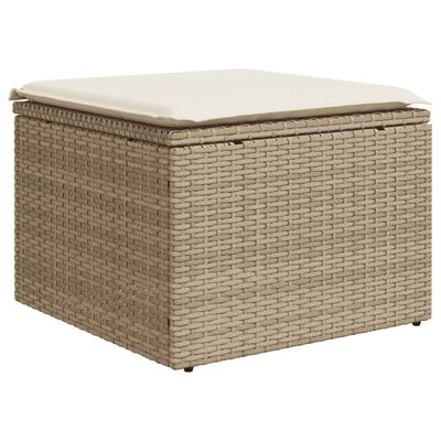 vidaXL Set Divani da Giardino 7 pz con Cuscini Beige in Polyrattan