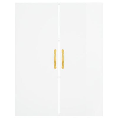 vidaXL Credenza Bianco Lucido 69,5x34x180 cm in Legno Multistrato