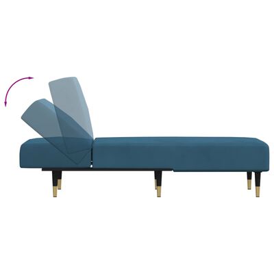 vidaXL Chaise Longue in Velluto Blu