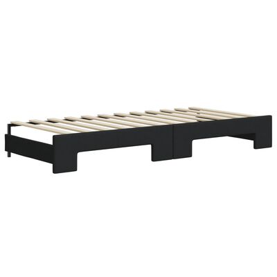 vidaXL Divano Letto Estraibile con Cassetti Nero 100x200 cm in Tessuto