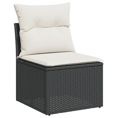 vidaXL Set Divani da Giardino 13pz con Cuscini Nero in Polyrattan