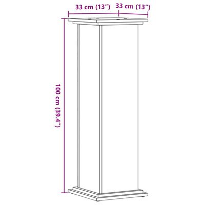 vidaXL Supporto per Piante Legno Vecchio 33x33x100 cm in Truciolato