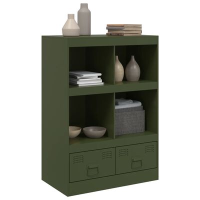 vidaXL Credenza Verde Oliva 67x39x95 cm in Acciaio