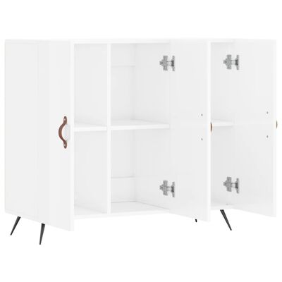 vidaXL Credenza Bianco Lucido 90x34x80 cm in Legno Multistrato