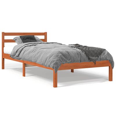 vidaXL Letto senza Materasso Marrone Cera 100x200 cm in Legno di Pino