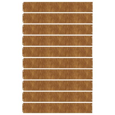 vidaXL Bordure per Prato 10 pz 15x103 cm Flessibili in Acciaio Corten