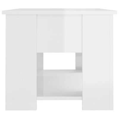 vidaXL Tavolino Salotto Bianco Lucido 79x49x41 cm in Legno Multistrato