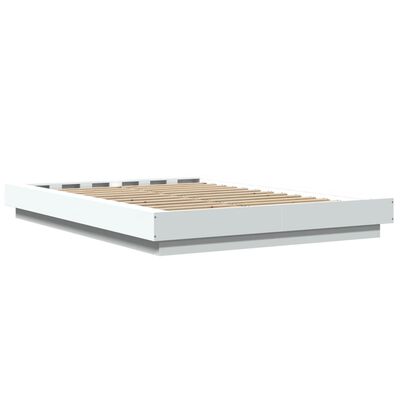 vidaXL Giroletto con Luci LED Bianco 135x190 cm in Legno Multistrato