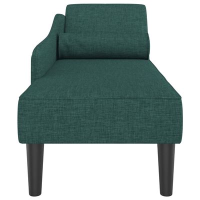 vidaXL Chaise Longue con Cuscini Verde Scuro in Tessuto