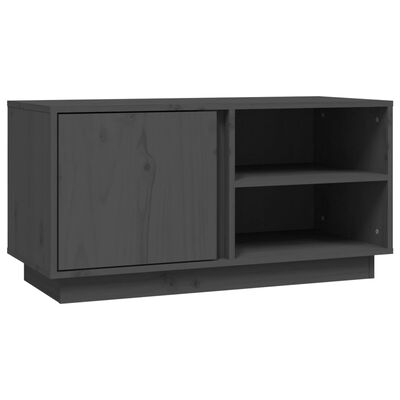 vidaXL Mobile Porta TV Grigio 80x35x40,5 cm in Legno Massello di Pino