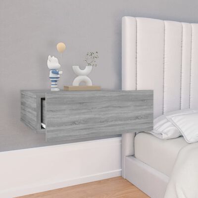 vidaXL Comodini Pensili Grigio Sonoma 2pz 40x30x15cm Legno Multistrato