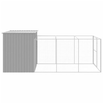 vidaXL Casetta Cani Corsa Grigio Chiaro 214x457x181 cm Acciaio Zincato