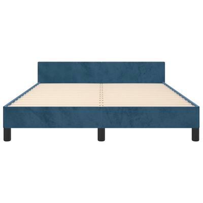 vidaXL Giroletto senza Materasso Blu Scuro 140x190 cm in Velluto