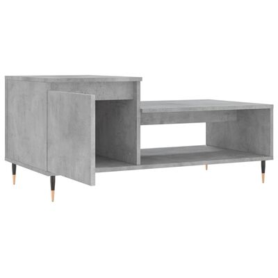 vidaXL Tavolino Salotto Grigio Cemento 100x50x45 cm Legno Multistrato