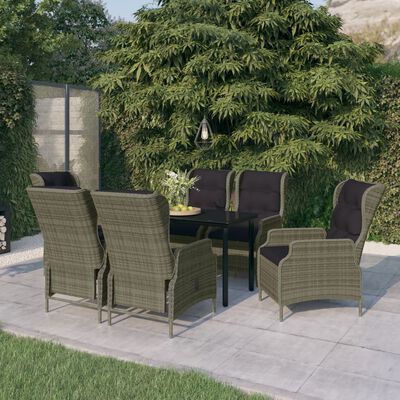 vidaXL Set da Pranzo da Giardino 7 pz Marrone