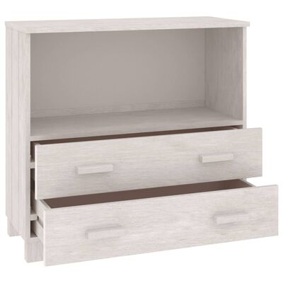 vidaXL Credenza HAMAR Bianca 85x35x80 cm in Legno Massello di Pino