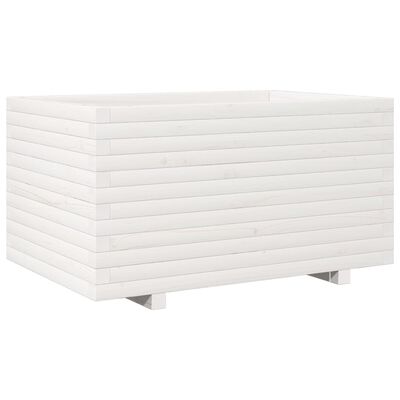 vidaXL Fioriera da Giardino Bianca 90x60x49,5cm Legno Massello di Pino