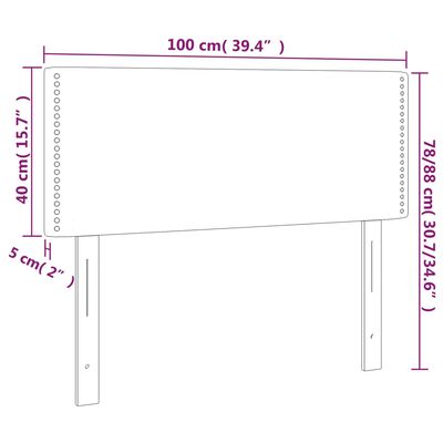 vidaXL Testiera Grigio Scuro 100x5x78/88 cm in Velluto