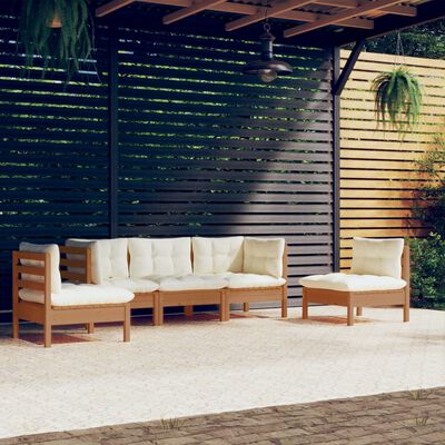 vidaXL Set Salotto da Giardino 5pz con Cuscini Legno Massello di Pino