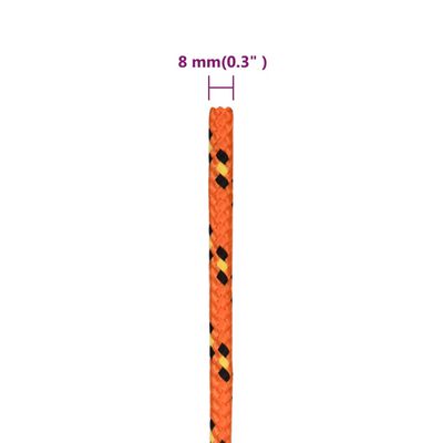vidaXL Corda per barca Arancione 8 mm 250 m in Polipropilene
