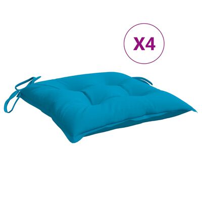 vidaXL Cuscini per Sedia 4 pz Azzurro 50x50x7 cm in Tessuto Oxford