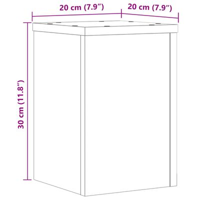 vidaXL Supporti per Piante 2 pz Bianchi 20x20x30 cm Legno Multistrato