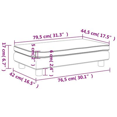 vidaXL Divano Bambini Poggiapiedi Cappuccino 100x50x30 cm Similpelle