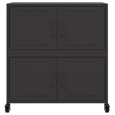 vidaXL Credenza Nera 68x39x72 cm in Acciaio