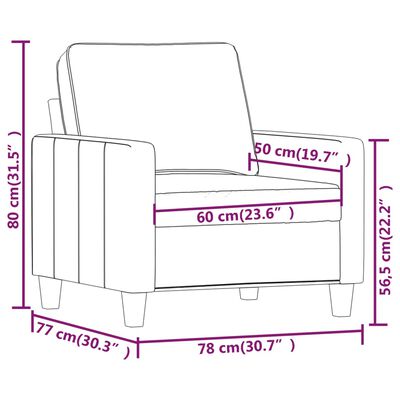 vidaXL Poltrona Grigio Scuro 60 cm in Tessuto