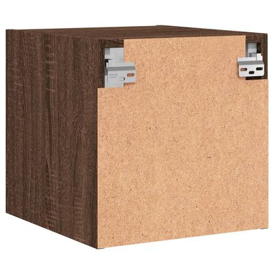 vidaXL Comodino con Anta in Vetro Rovere Marrone 35x37x35 cm