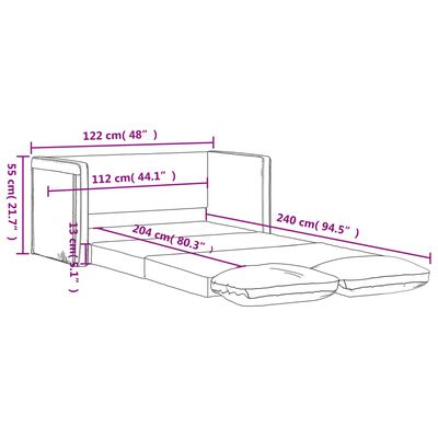 vidaXL Divano Letto da Terra 2 in 1 Giallo Scuro 122x204x55 cm Velluto