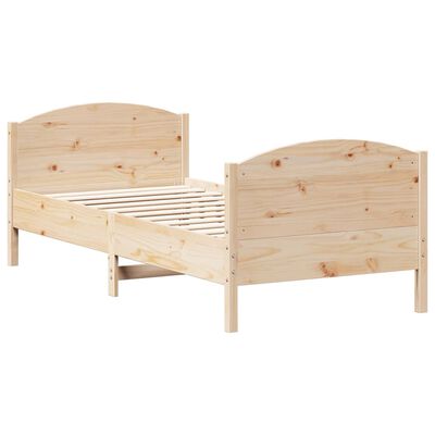 vidaXL Giroletto senza Materasso 100x200 cm in Legno Massello di Pino