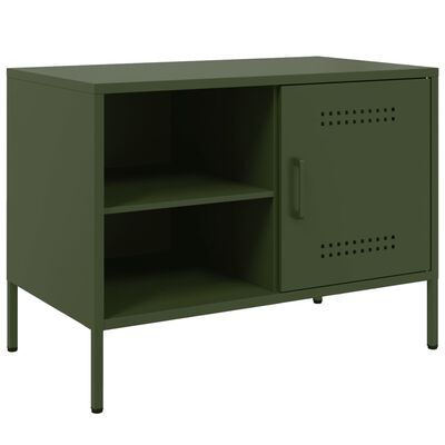 vidaXL Mobile TV Verde Oliva 68x39x50,5 cm in Acciaio