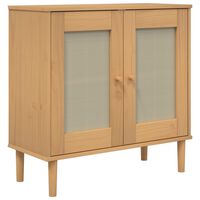 vidaXL Credenza SENJA Aspetto Rattan Marrone 80x35x80 cm Massello Pino