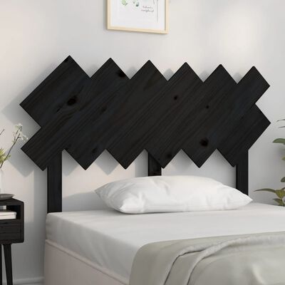 vidaXL Testiera per Letto Nera122,5x3x80,5cm in Legno Massello di Pino