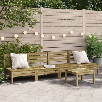 vidaXL Divani Senza Braccioli da Giardino 4pz Legno di Pino Impregnato