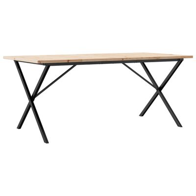 vidaXL Tavolo da Pranzo Telaio a X 180x90x75,5 cm Legno Pino e Acciaio