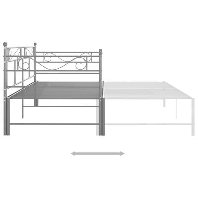 vidaXL Telaio Divano Letto Estraibile Grigio in Metallo 90x200 cm