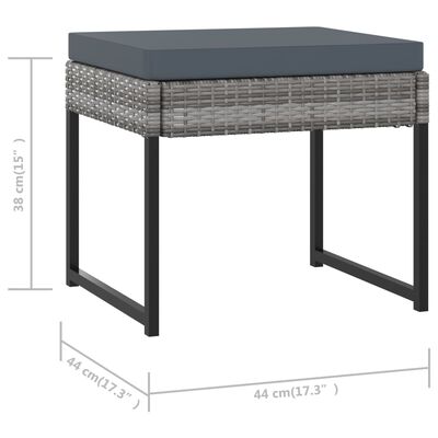 vidaXL Set Pranzo da Giardino 13 pz con Cuscini in Polyrattan Grigio