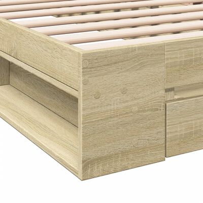 vidaXL Giroletto Cassetto Rovere Sonoma 90x200 cm Legno Multistrato