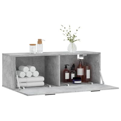 vidaXL Mobile a Parete Grigio Cemento 100x36,5x35 cm Legno Multistrato