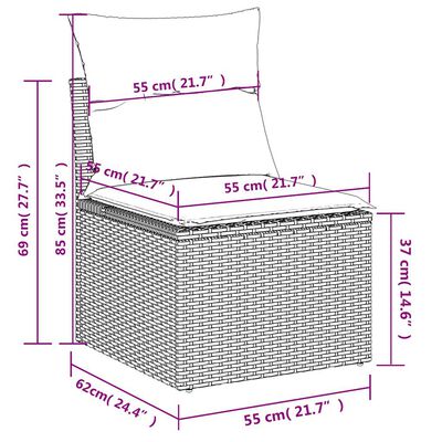 vidaXL Set Divano da Giardino 6 pz con Cuscini Nero in Polyrattan