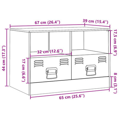 vidaXL Mobile TV Nero 67x39x44 cm in Acciaio